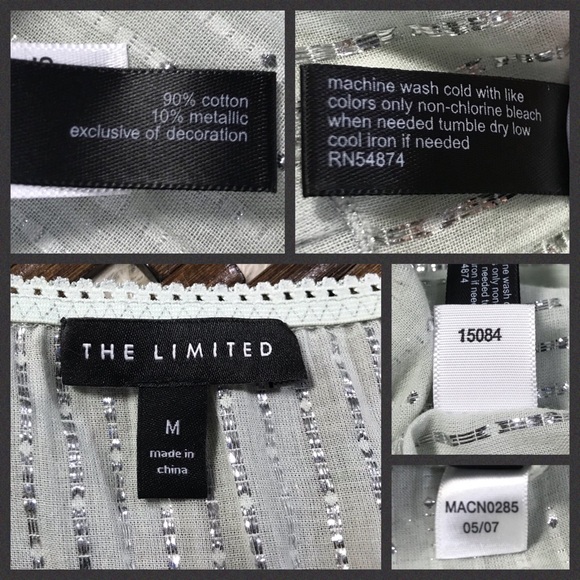 The Limited Cotton Sparkle Camisole - Green Sz Med - Picture 6 of 9